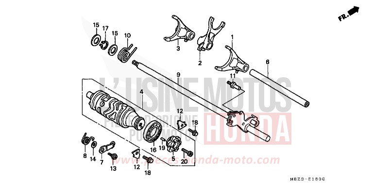 SCHALTTROMMEL von CB1300 Super Bold'or ABS CANDY BLAZING RED (R195) von 1998